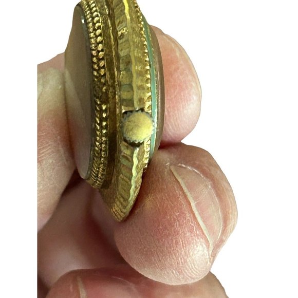 Vtg Diantus Womens Gold Tone Pendant Wind Up Mech Watch w/Old Fashioned Painting - Picture 5 of 7
